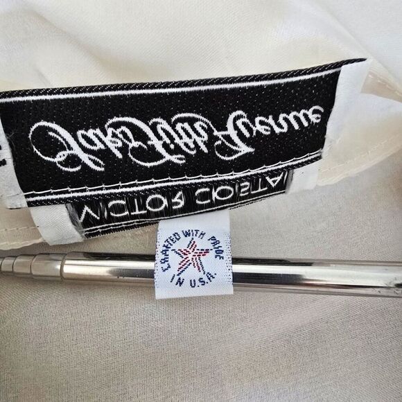 Victor Costa Saks Fifth Avenue Evening Blouse Beige Pleated USA Made Sz 4 VTG - Picture 9 of 11